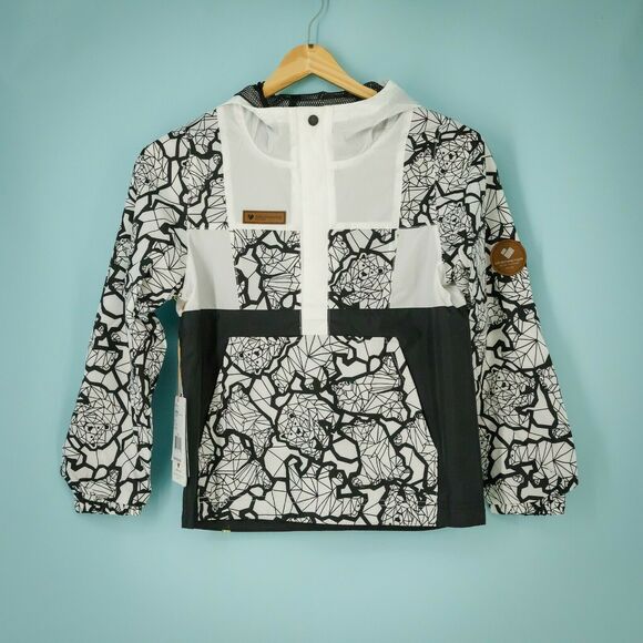 Obermeyer Size Extra Large XL Finn Windbreaker Bear Print Black White Jacket - Picture 1 of 9